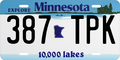 MN license plate 387TPK