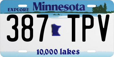 MN license plate 387TPV