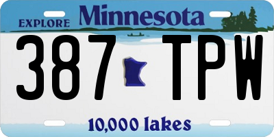 MN license plate 387TPW