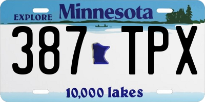 MN license plate 387TPX