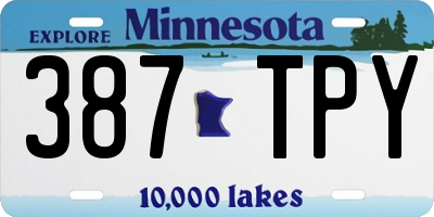 MN license plate 387TPY