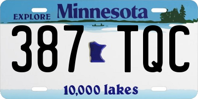 MN license plate 387TQC
