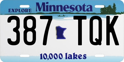 MN license plate 387TQK