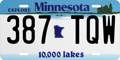 MN license plate 387TQW