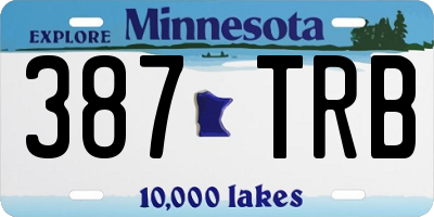 MN license plate 387TRB
