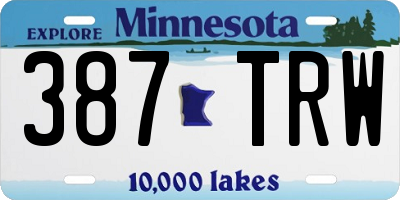 MN license plate 387TRW