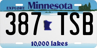 MN license plate 387TSB