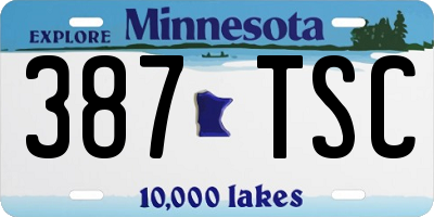 MN license plate 387TSC