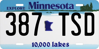 MN license plate 387TSD