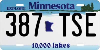 MN license plate 387TSE