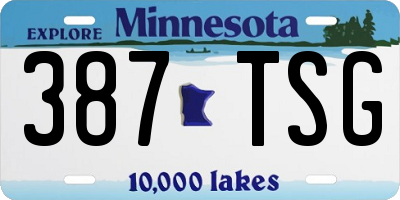 MN license plate 387TSG