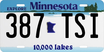 MN license plate 387TSI