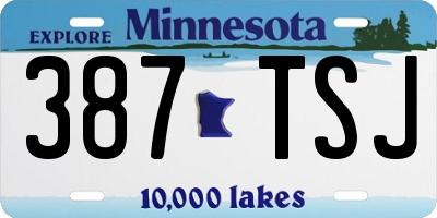MN license plate 387TSJ