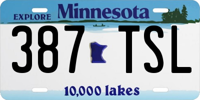 MN license plate 387TSL