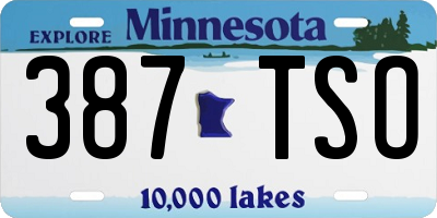MN license plate 387TSO