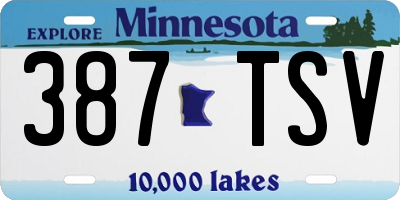MN license plate 387TSV