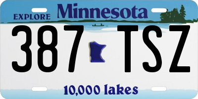 MN license plate 387TSZ