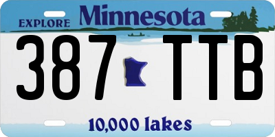 MN license plate 387TTB