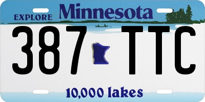MN license plate 387TTC