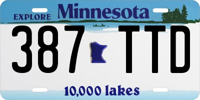 MN license plate 387TTD