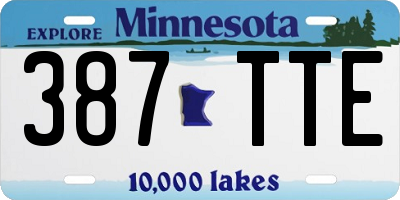 MN license plate 387TTE
