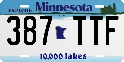 MN license plate 387TTF