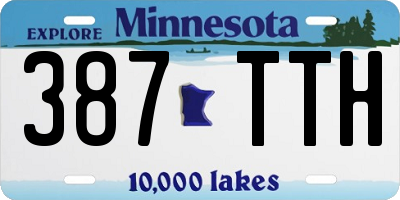 MN license plate 387TTH