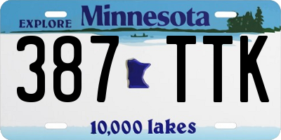 MN license plate 387TTK