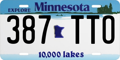 MN license plate 387TTO