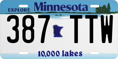 MN license plate 387TTW