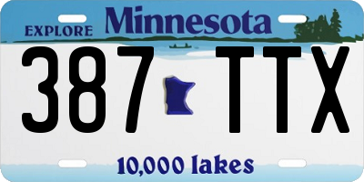 MN license plate 387TTX