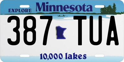 MN license plate 387TUA