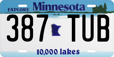 MN license plate 387TUB