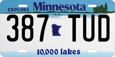 MN license plate 387TUD