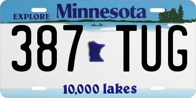 MN license plate 387TUG