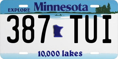 MN license plate 387TUI