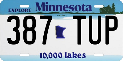 MN license plate 387TUP