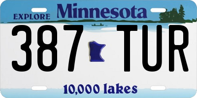 MN license plate 387TUR