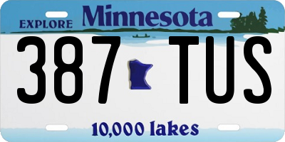 MN license plate 387TUS