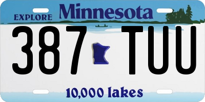 MN license plate 387TUU