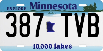 MN license plate 387TVB