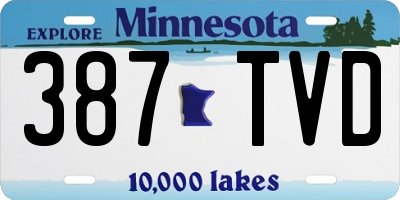 MN license plate 387TVD