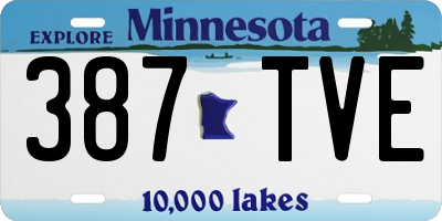 MN license plate 387TVE