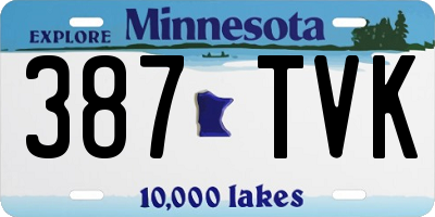 MN license plate 387TVK