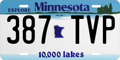 MN license plate 387TVP