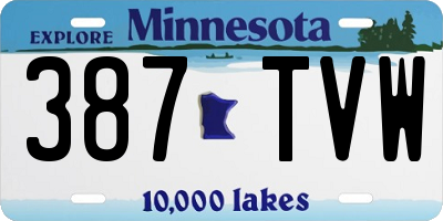 MN license plate 387TVW