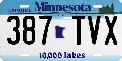 MN license plate 387TVX
