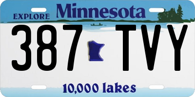 MN license plate 387TVY
