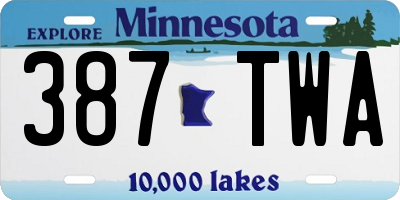 MN license plate 387TWA