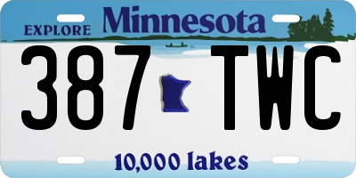 MN license plate 387TWC